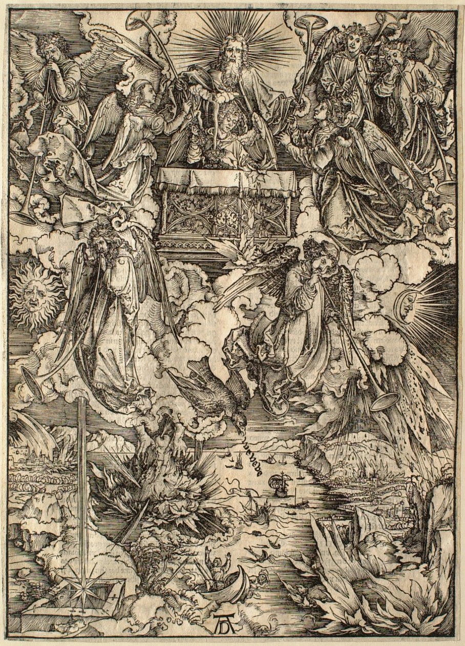 Apokalypsen: De syv engle med trompeterne af Albrecht Dürer