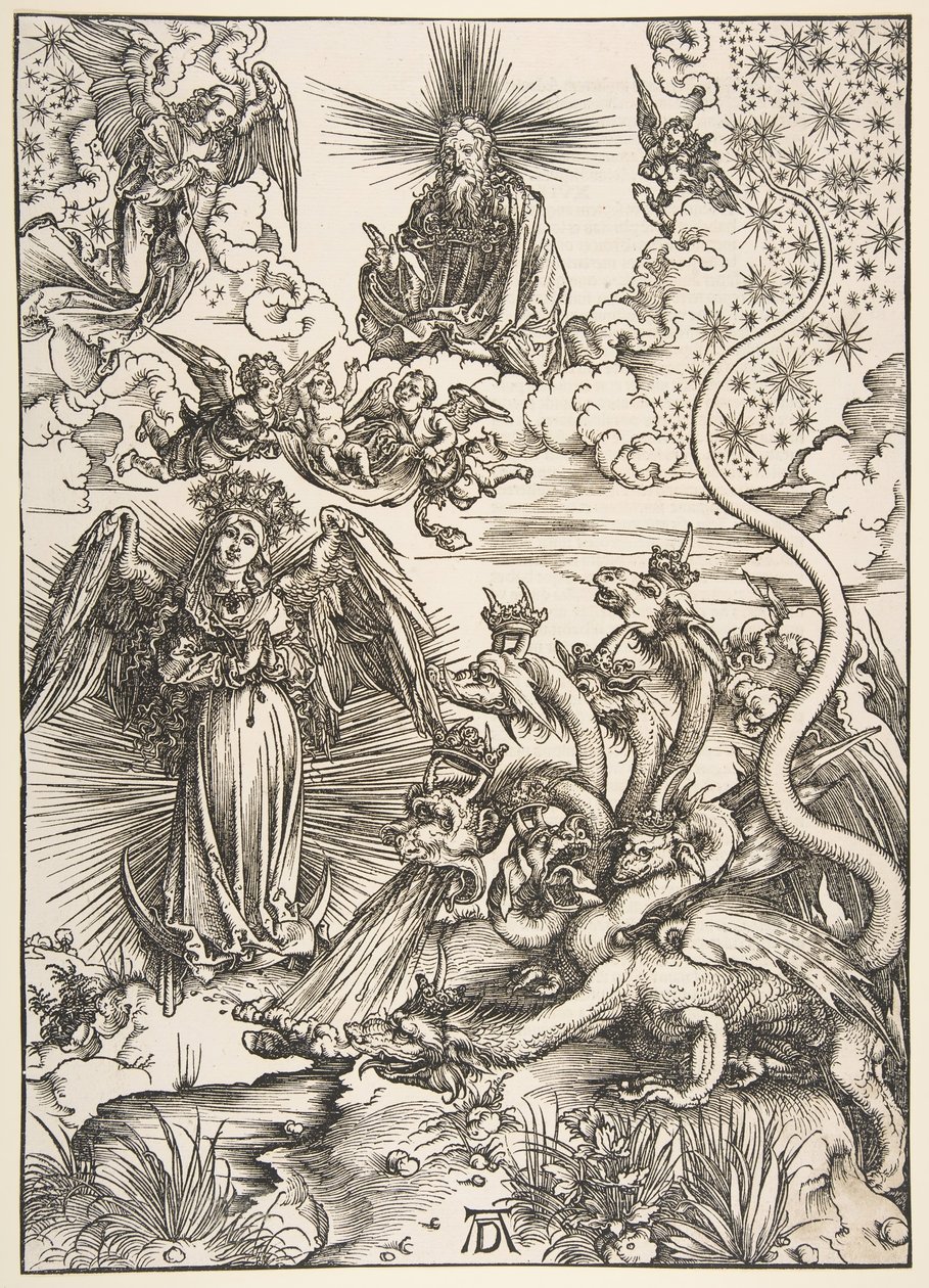 The Apocalyptic Woman, fra Apocalypse-serien, 1511. af Albrecht Dürer