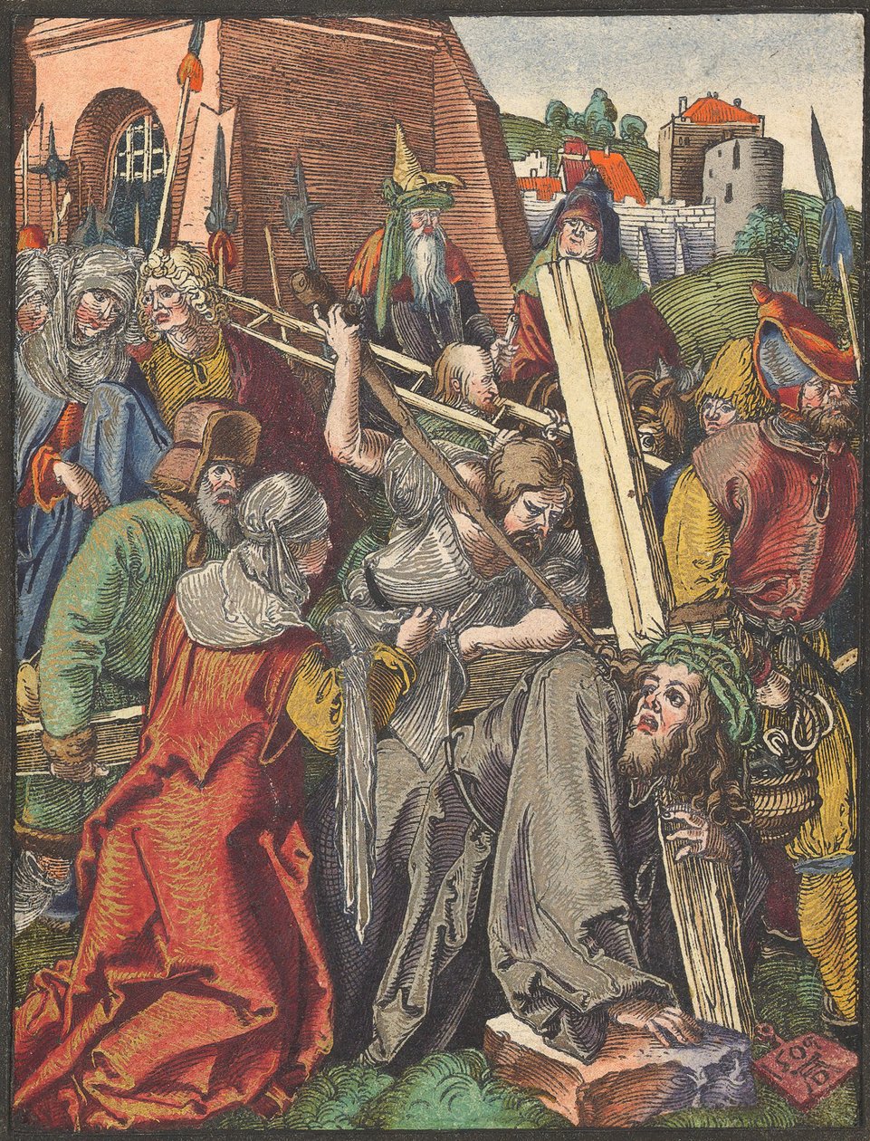 Korsets Bæring, fra Lille Træsnit Passion.n.d. af Albrecht Dürer