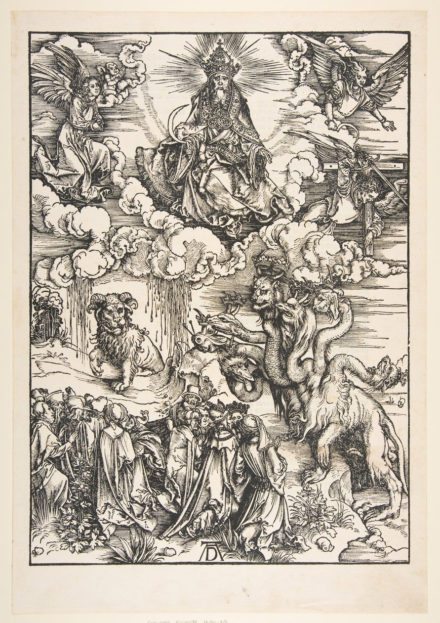 Udyret med to horn som et lam, fra The Apocalypse.n.d. af Albrecht Dürer