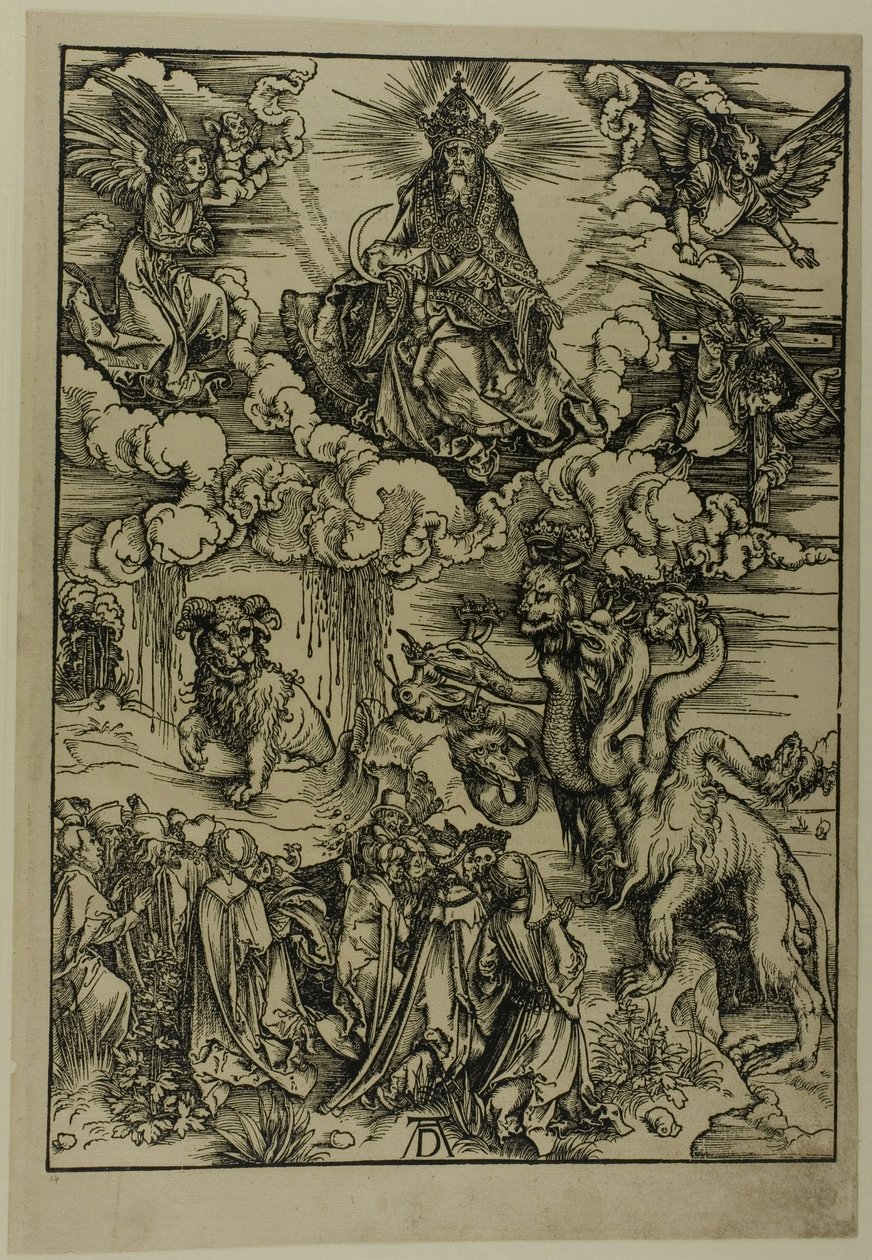 Udyret med to horn som et lam, fra Apokalypsen af Albrecht Dürer