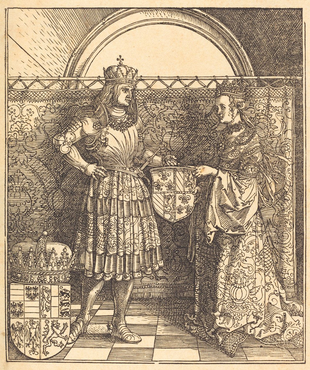 Trolovelsen af Maximilian med Maria af Bourgogne, 1515. af Albrecht Dürer