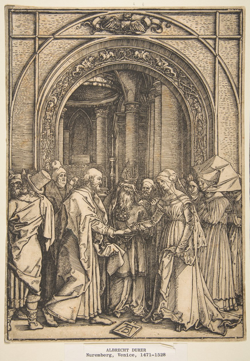 Jomfru Marias trolovelse, fra „Jomfru Marias liv“ af Albrecht Dürer