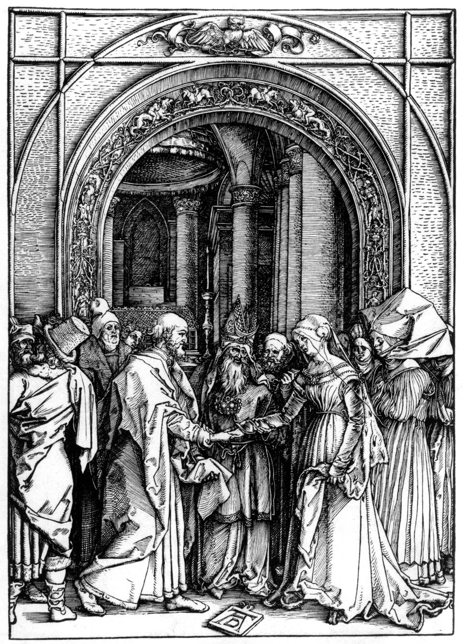 Jomfruens trolovelse, fra Jomfruens liv, c.1504 af Albrecht Dürer