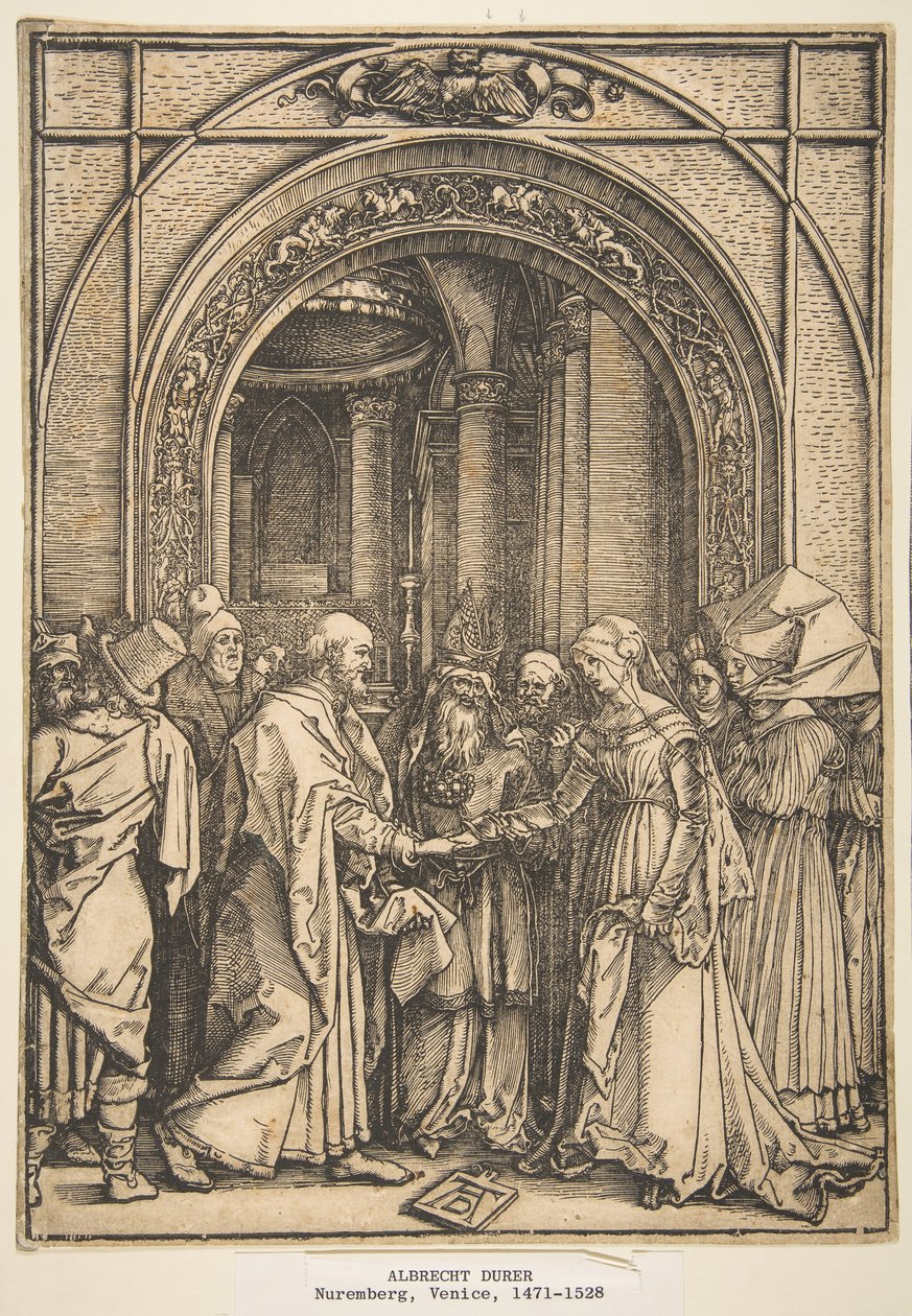 Jomfruens trolovelse, fra Jomfruens liv, ca. 1503. af Albrecht Dürer
