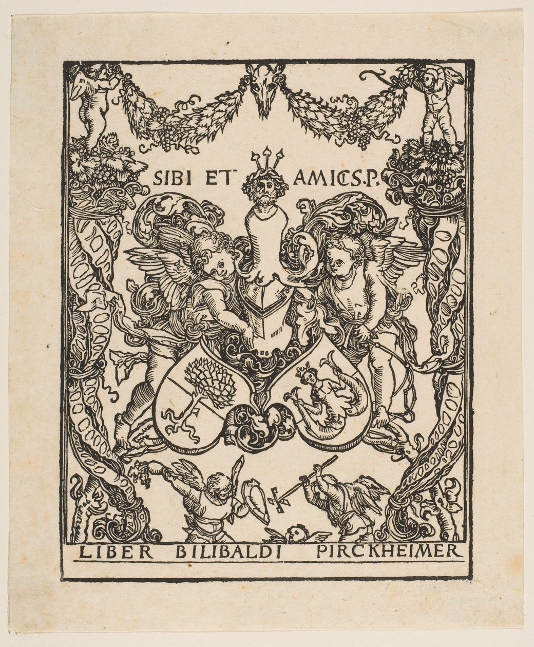 The Bookplate of Willibald Pirckheimer.n.d. af Albrecht Dürer