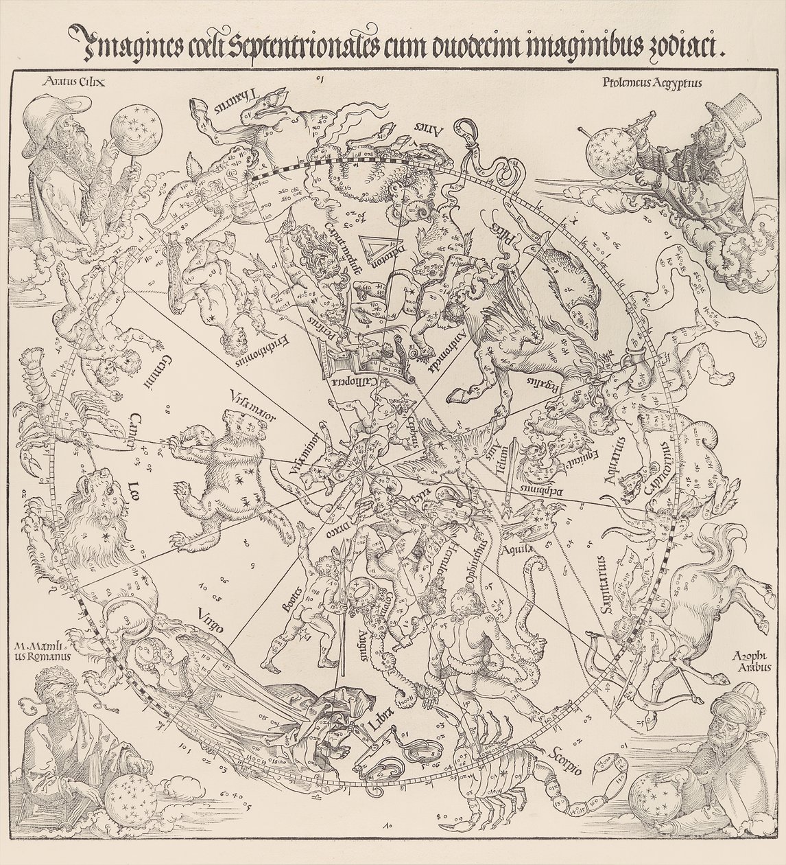 Det himmelske kort - den nordlige halvkugle, 1515., 1515. af Albrecht Dürer
