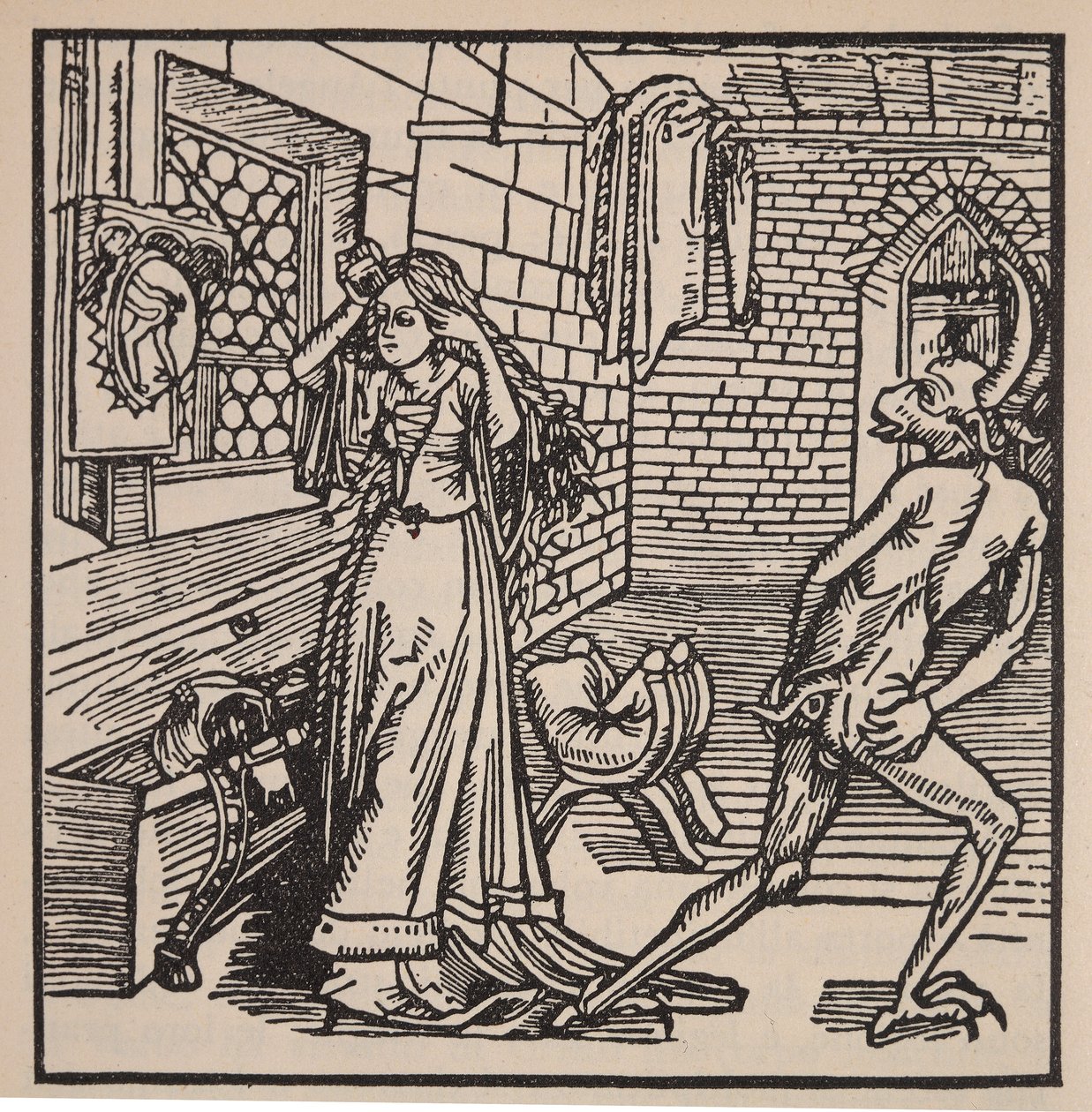 The Demon of Vanity and the Coquette, illustration fra 