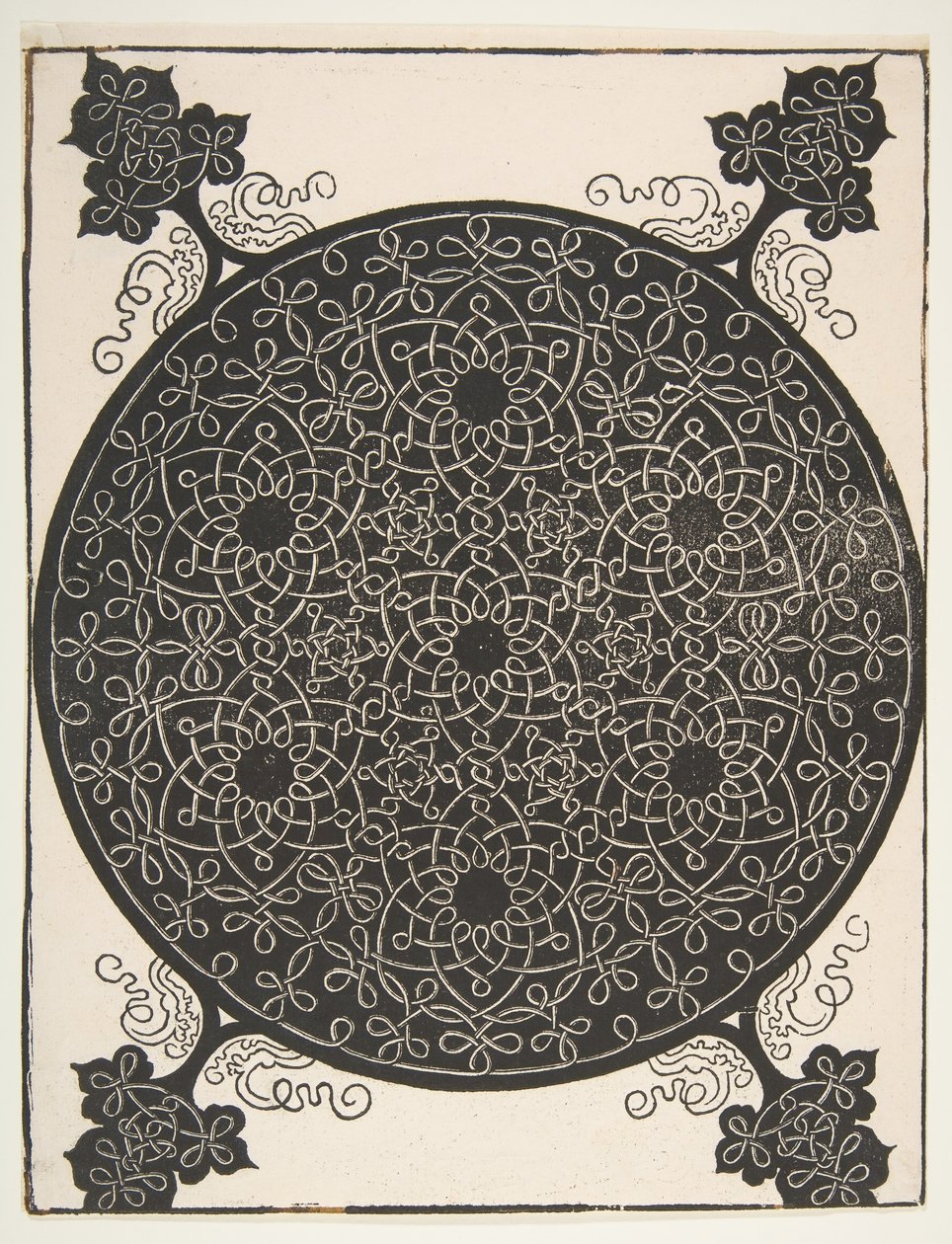 Den femte knude. Sammenflettet runddel med syv sekstakkede stjerner, 1521 før. af Albrecht Dürer