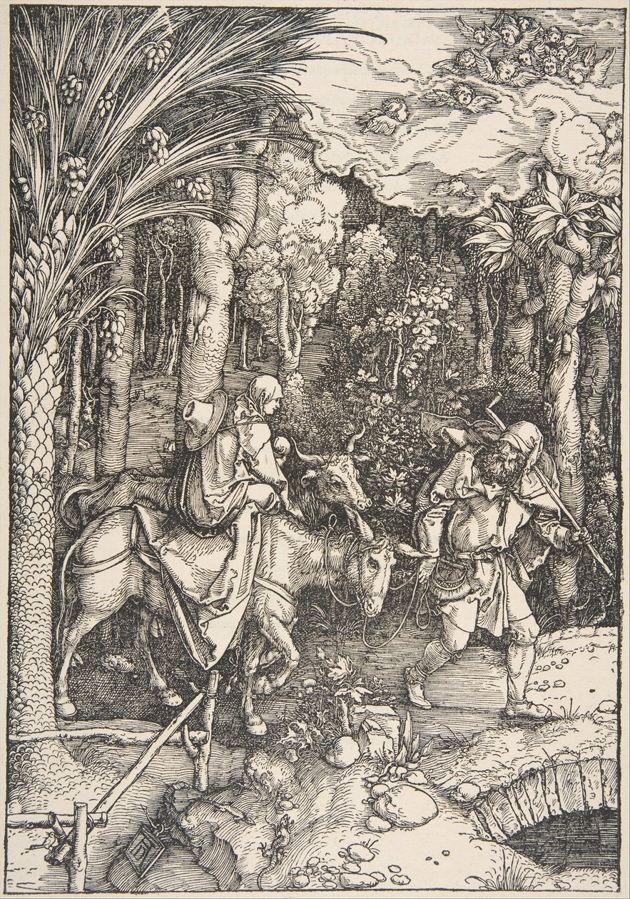 Flugten til Egypten, fra The Life of the Virgin, Latin Edition, 1511, 1511. af Albrecht Dürer