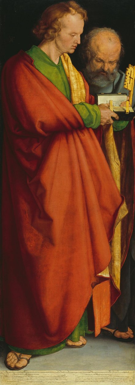 Die vier Apostel: Heilige Johannes und Petrus af Albrecht Dürer