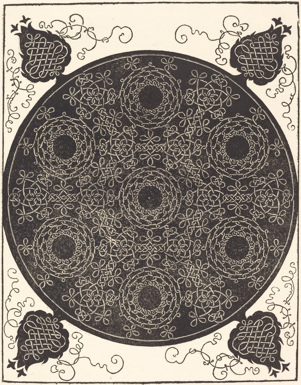 Den fjerde knude (der kombinerer syv cirkulære grupper af knob med sorte centre) af Albrecht Dürer