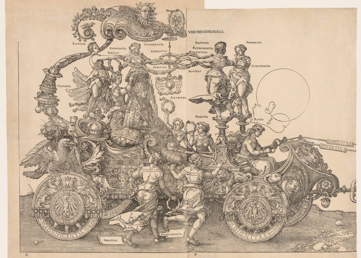 Kejser Maximilians store triumfvogn, 1523. af Albrecht Dürer