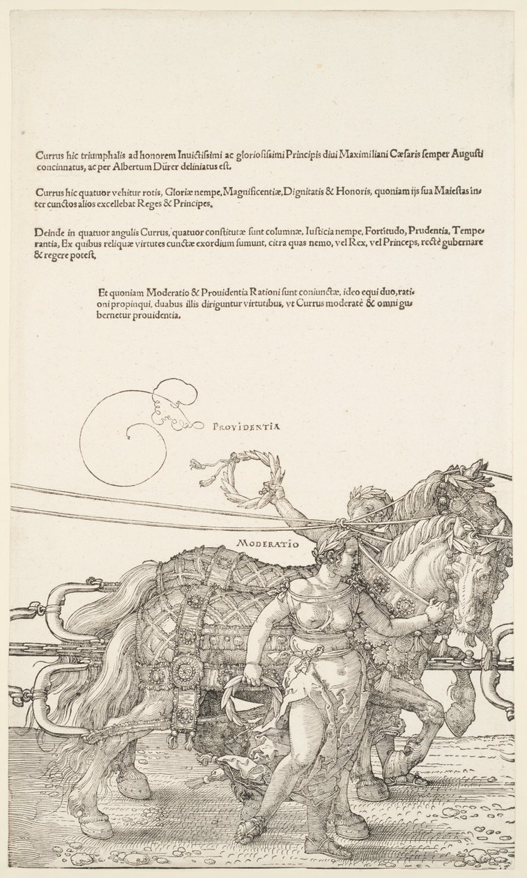 Den store triumfvogn: Providentia og Moderatio af Albrecht Dürer