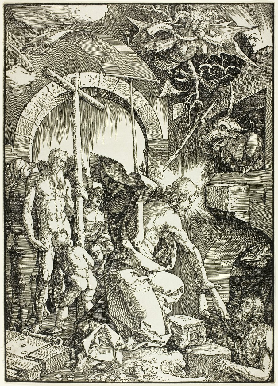 The Harrowing of Hell - Christ in Limbo, plade ni fra The Large Passion af Albrecht Dürer
