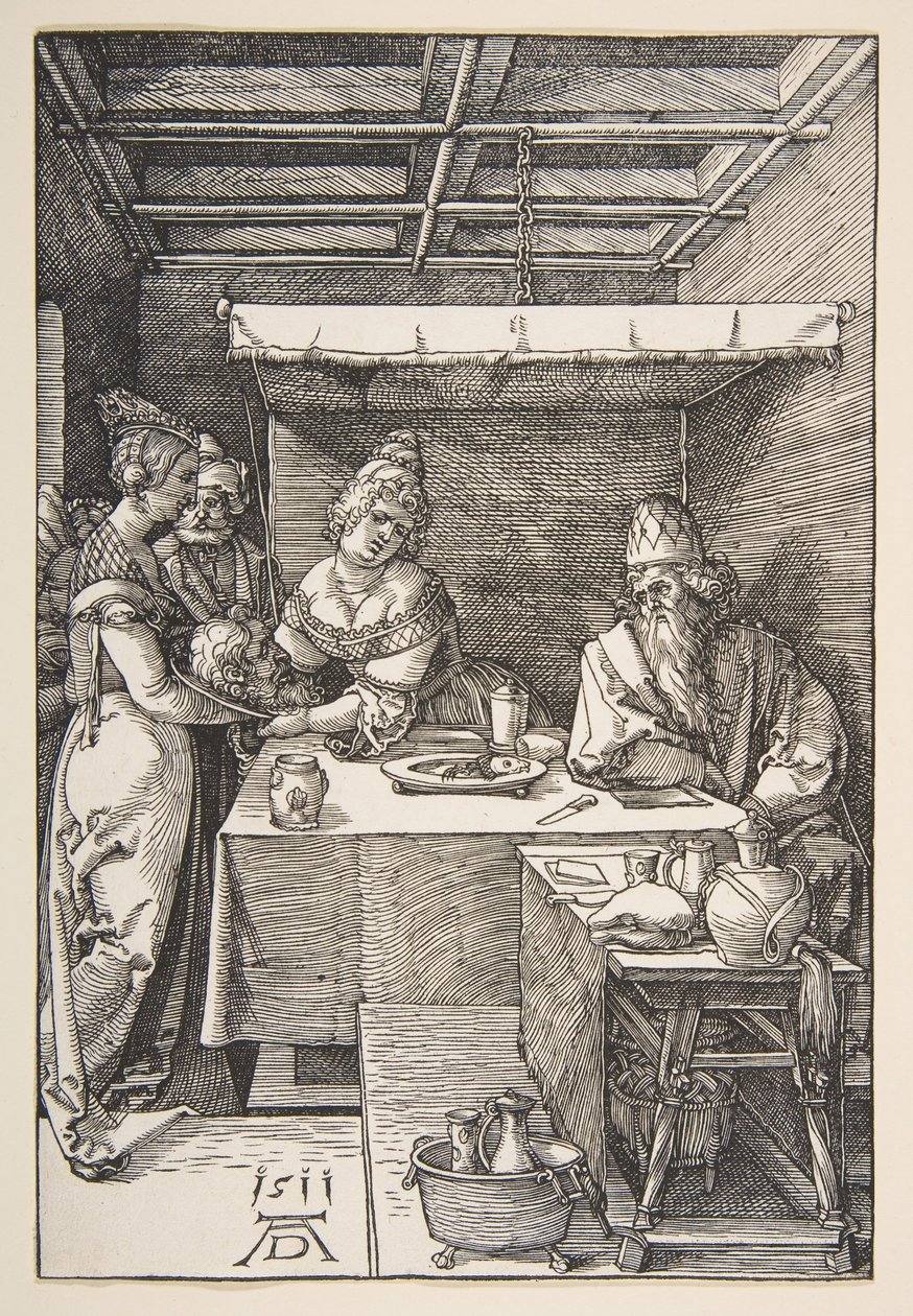 Johannes Døberens hoved bragt til Herodes.n.d. af Albrecht Dürer