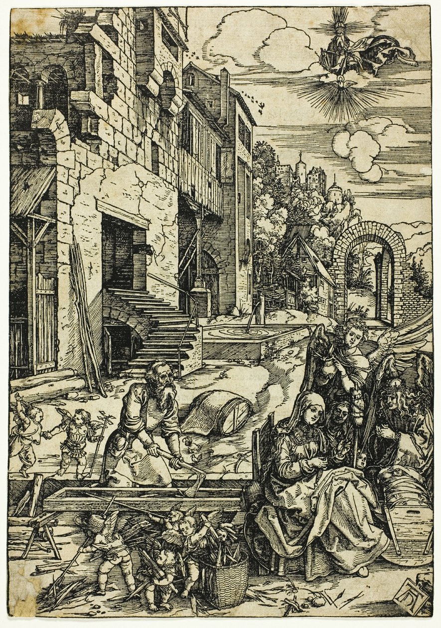 Den hellige familie i Egypten, fra Jomfruens liv af Albrecht Dürer