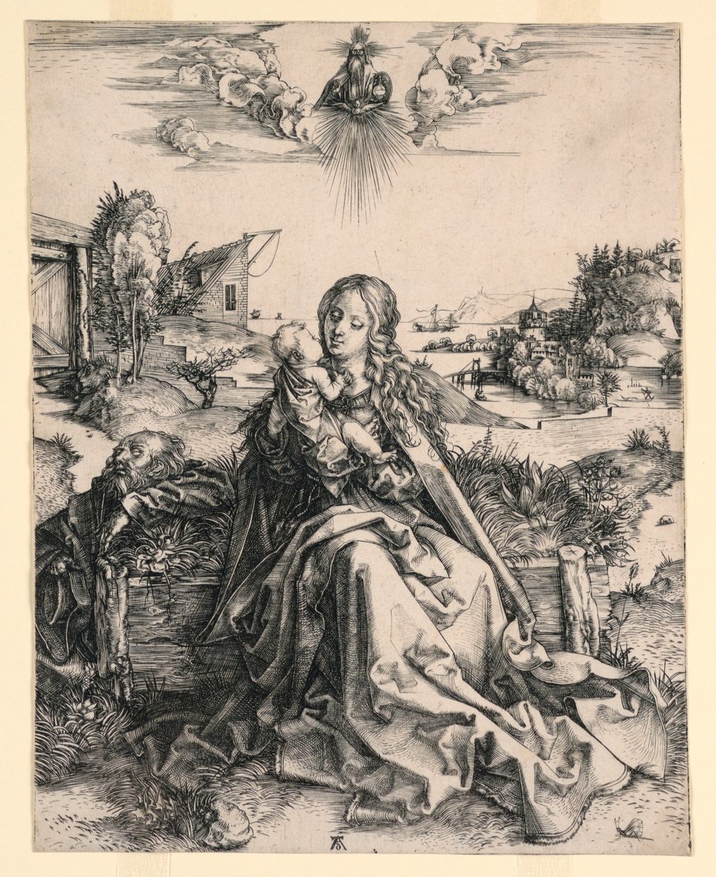 Den hellige familie med sommerfugl af Albrecht Dürer