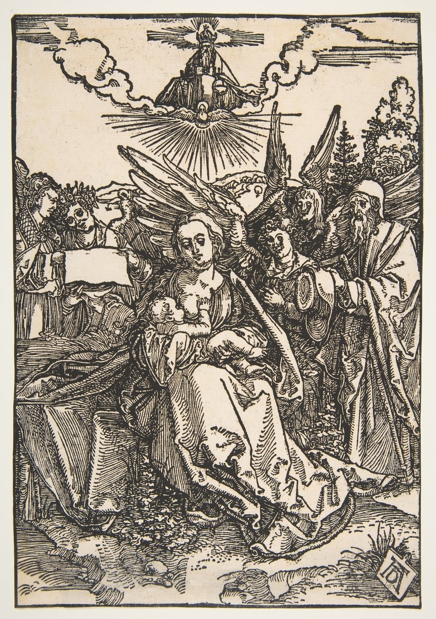 Den hellige familie med fem engle, ca. 1503. af Albrecht Dürer