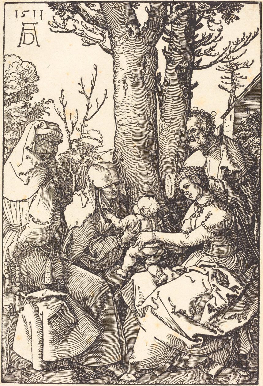 Den hellige familie med Joachim og Anne under et træ af Albrecht Dürer