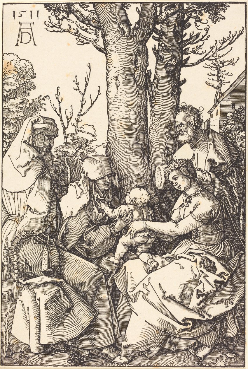 Den hellige familie med Joakim og Anna under et træ af Albrecht Dürer