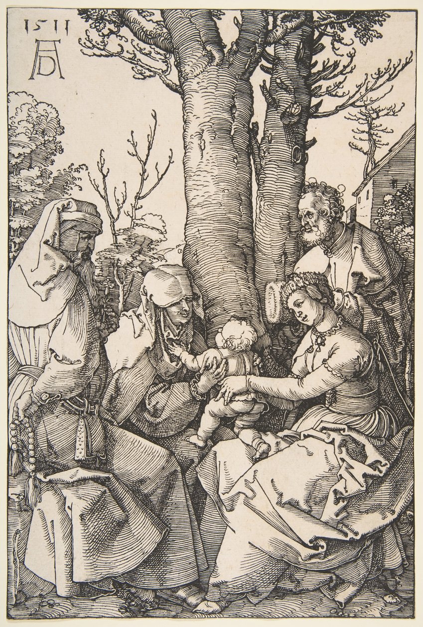 Den hellige familie med den hellige Joachim og den hellige Anne, 1511. af Albrecht Dürer