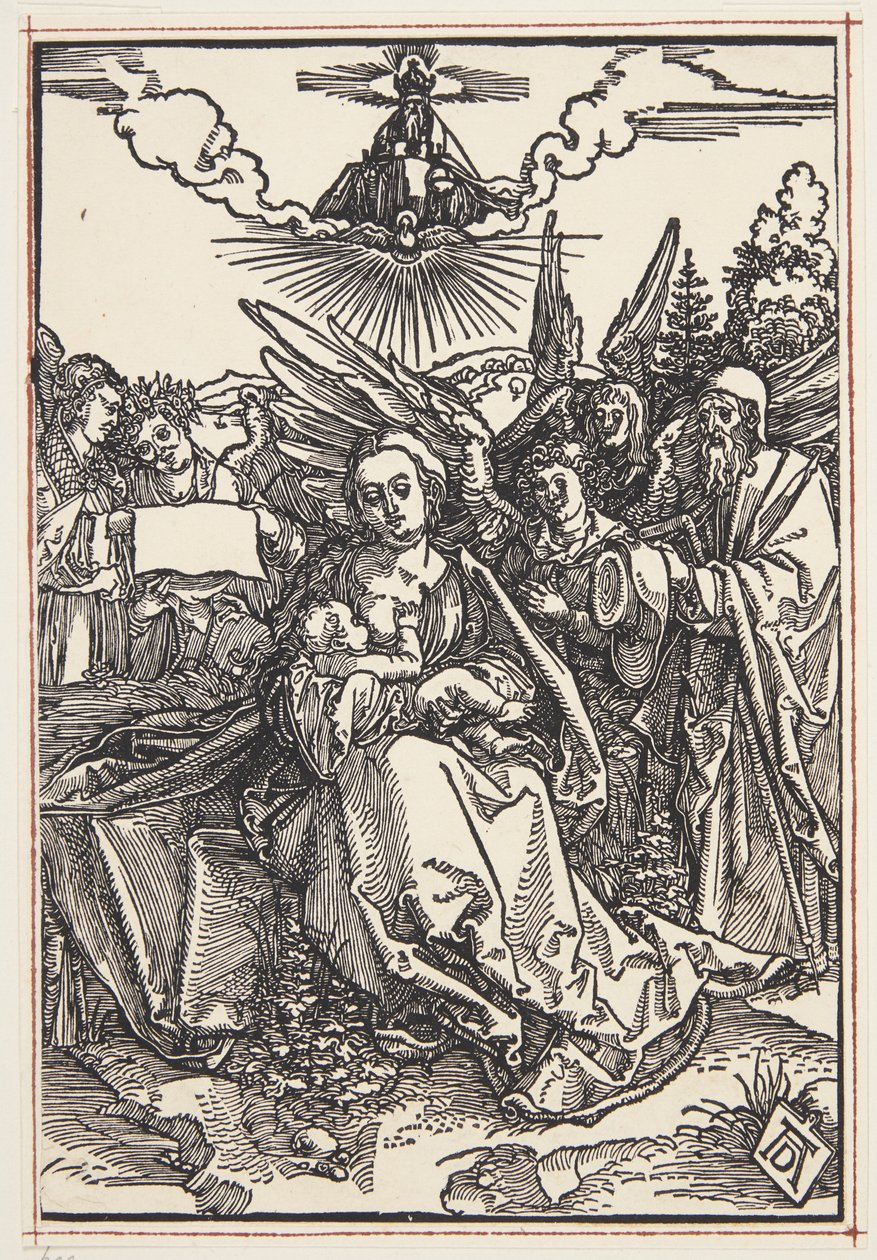 Den hellige familie med fem engle af Albrecht Dürer