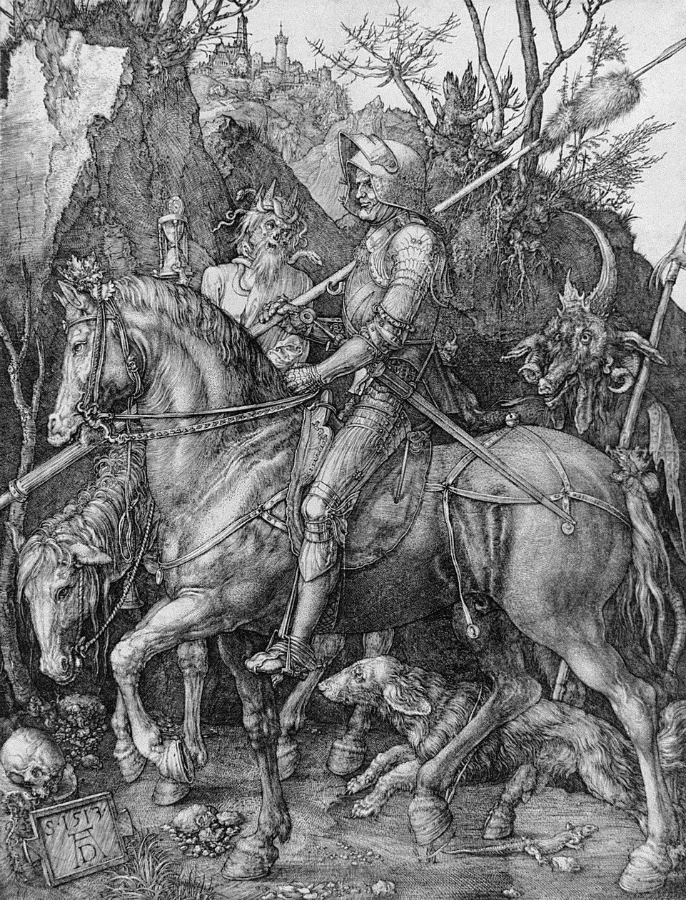 Ridderen, døden og djævelen, 1513 af Albrecht Dürer