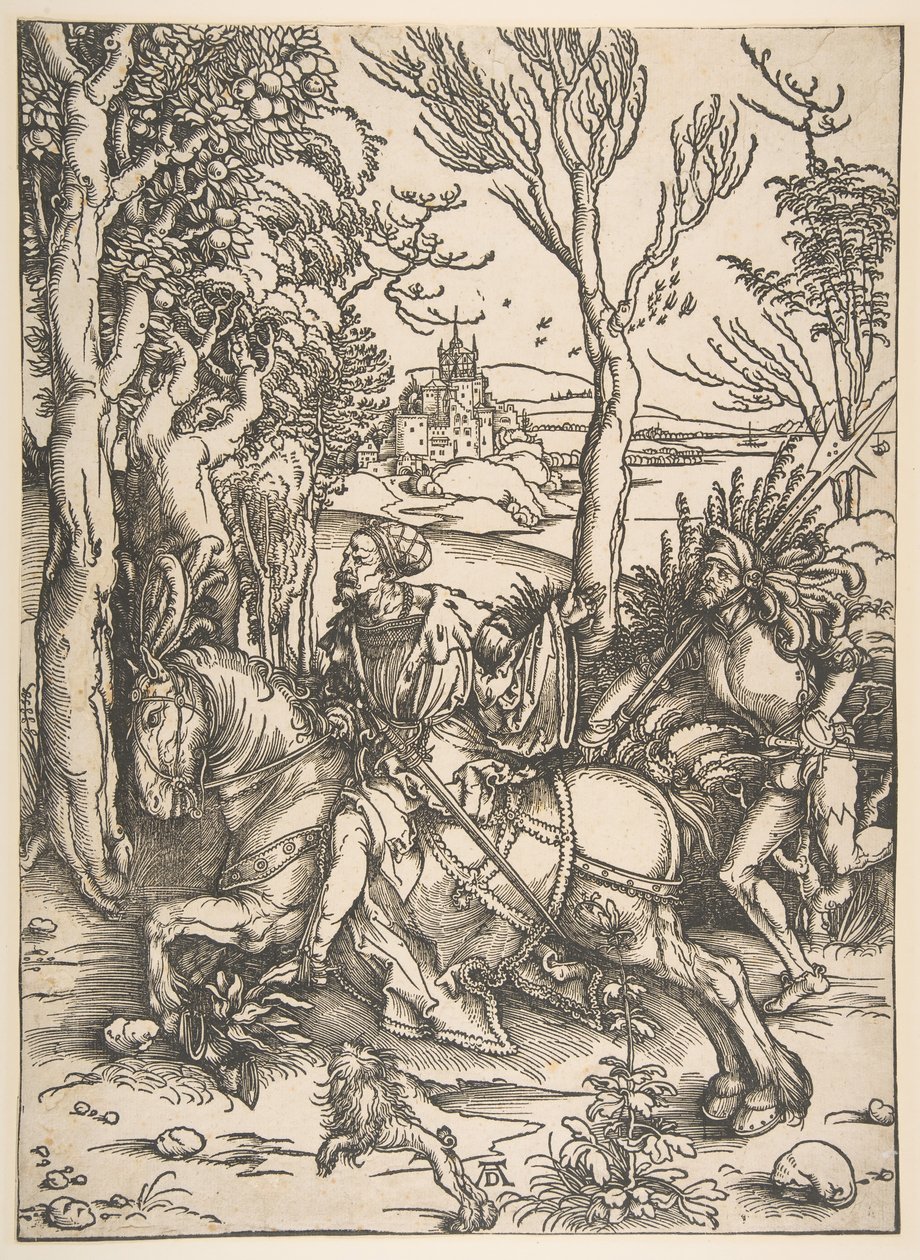 Ridderen og våbenmanden.n.d. af Albrecht Dürer