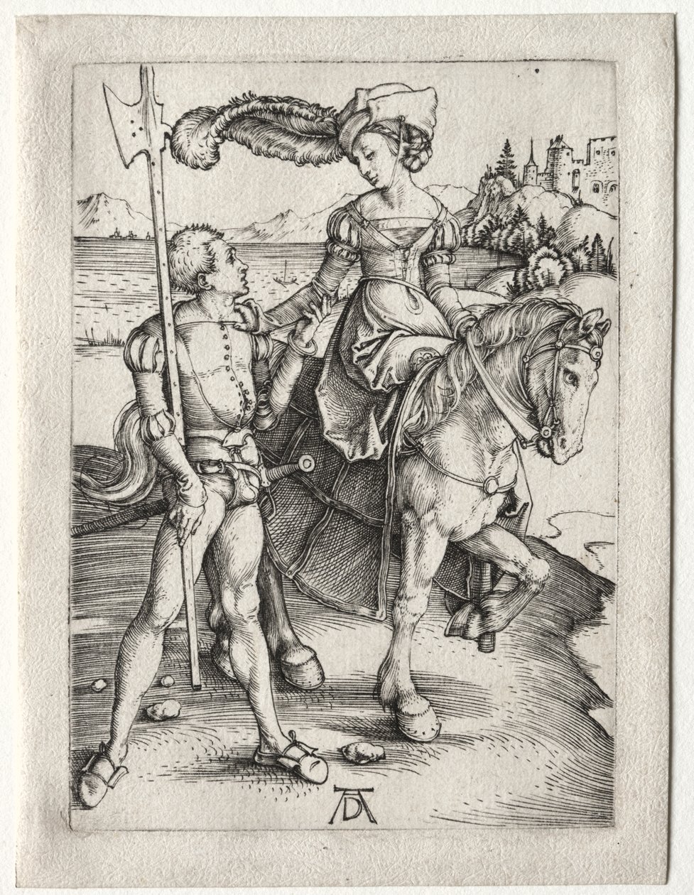 Fruen Ridning og Landsknecht af Albrecht Dürer