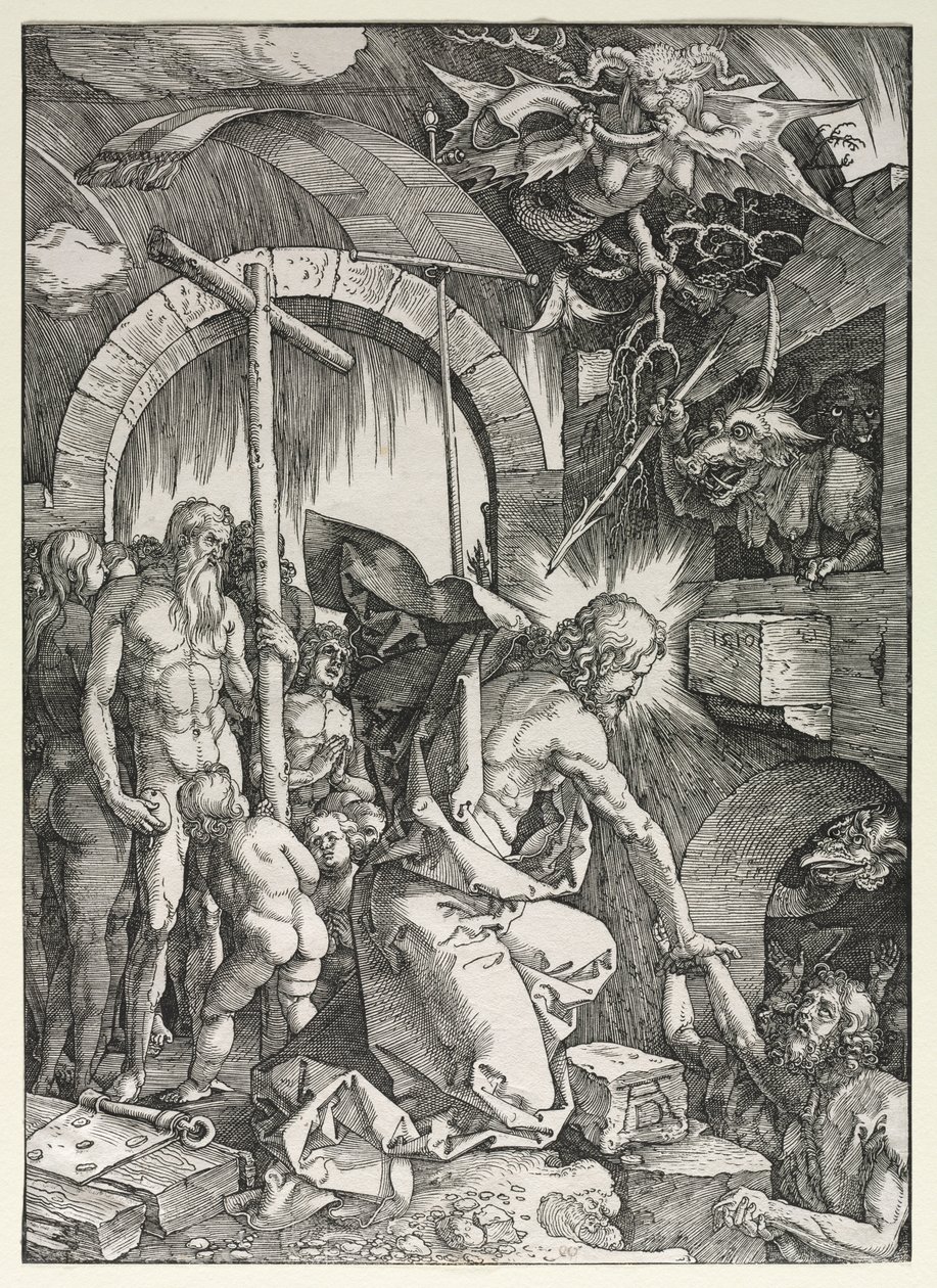 Den store lidenskab: Kristus falder ned i limbo, 1510. af Albrecht Dürer