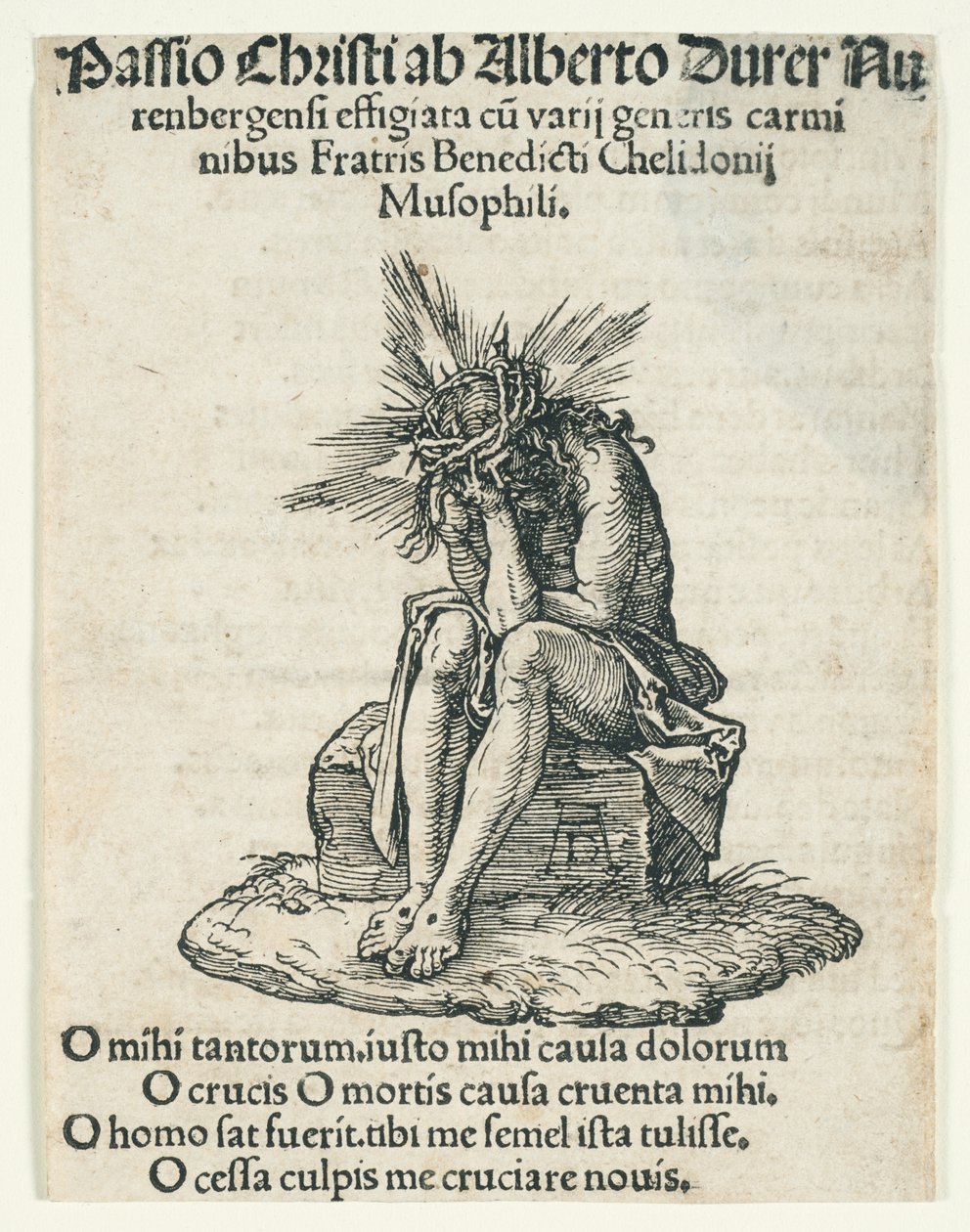 Den lille passion: Smertens mand siddende af Albrecht Dürer