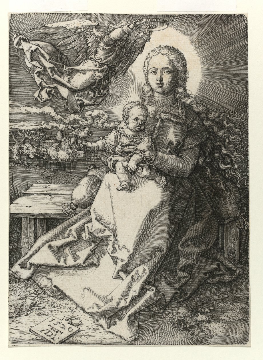 Madonnaen kronet af en engel, 1520 af Albrecht Dürer