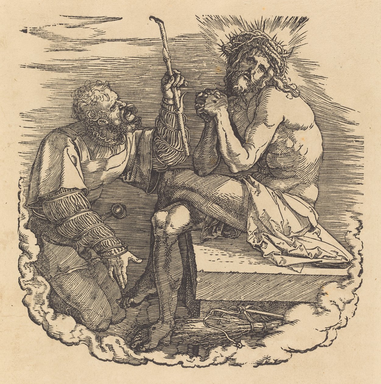 Sorgernes mand hånet af en soldat af Albrecht Dürer