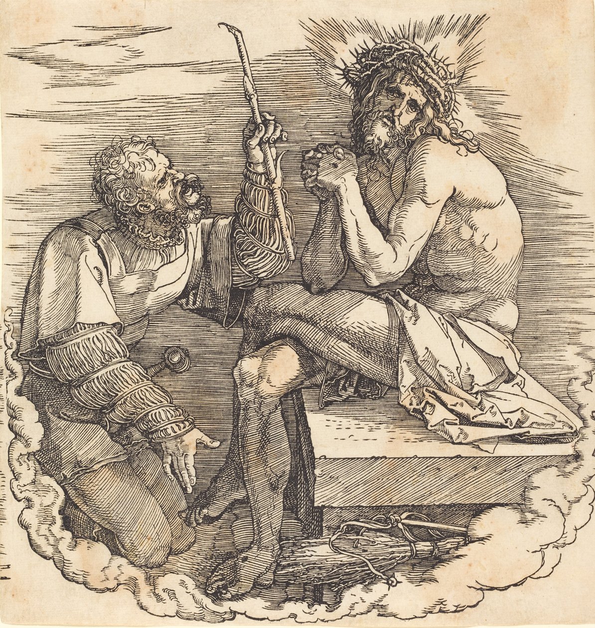 Sorgernes mand hånet af en soldat, sandsynligvis 1511. af Albrecht Dürer