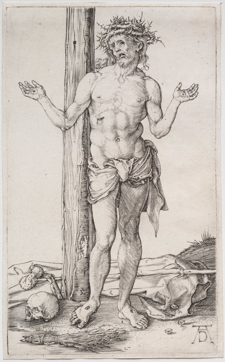 Sorgernes mand stående med hænderne i vejret, ca. 1500. af Albrecht Dürer