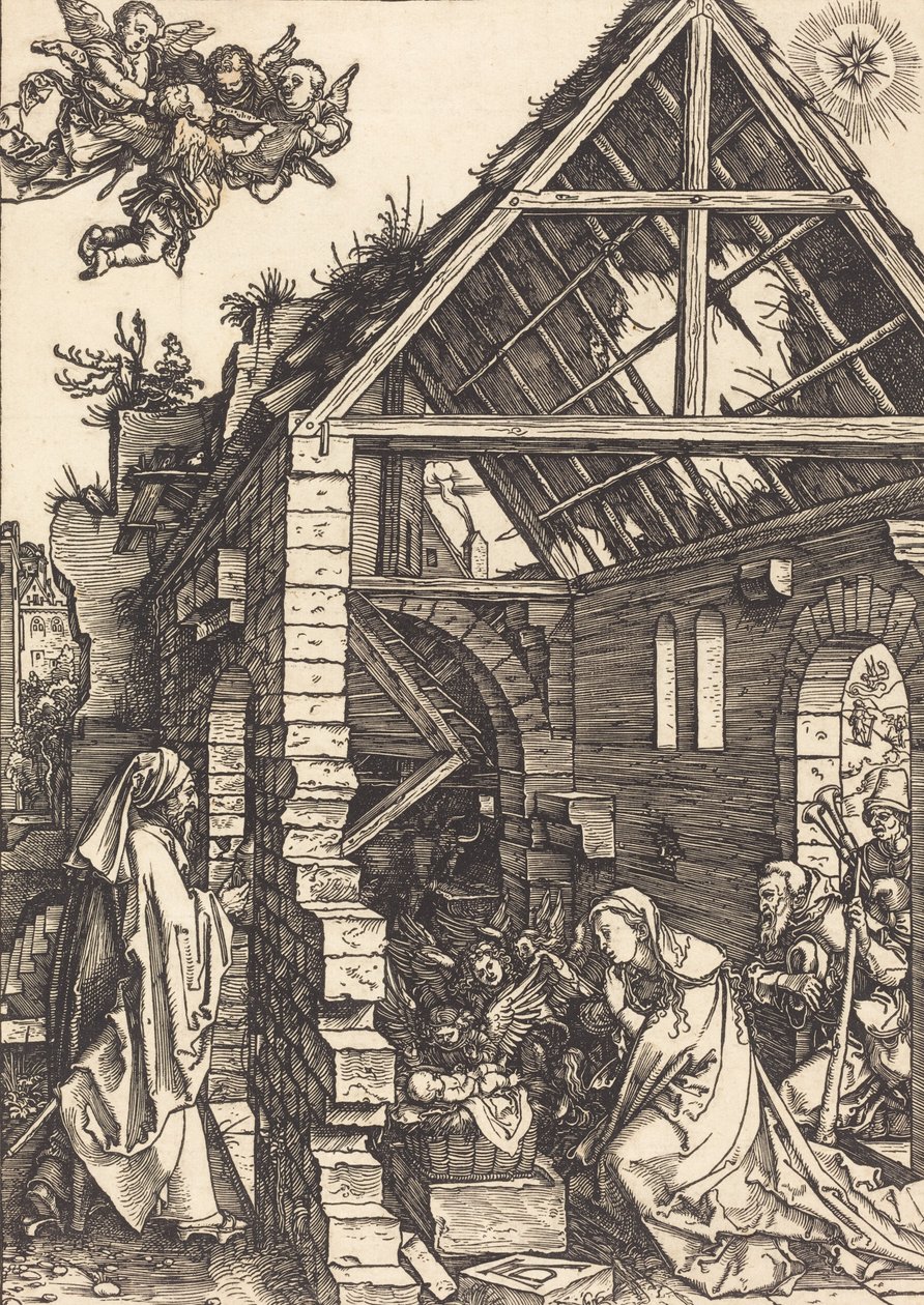 Fødselen, ca. 15021504. af Albrecht Dürer