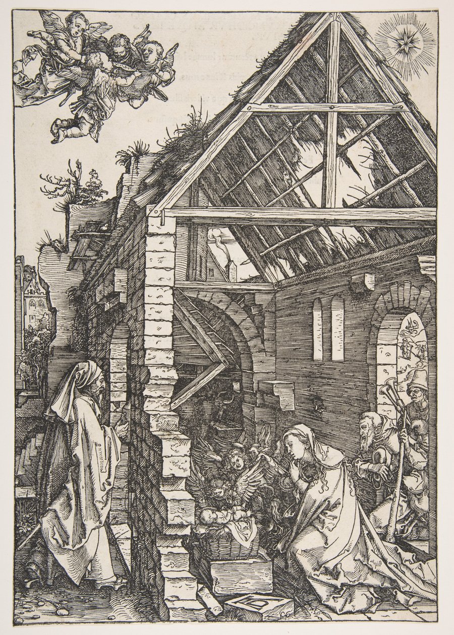 Kristi fødsel, fra Jomfru Marias liv, latinsk udgave, 1511 af Albrecht Dürer