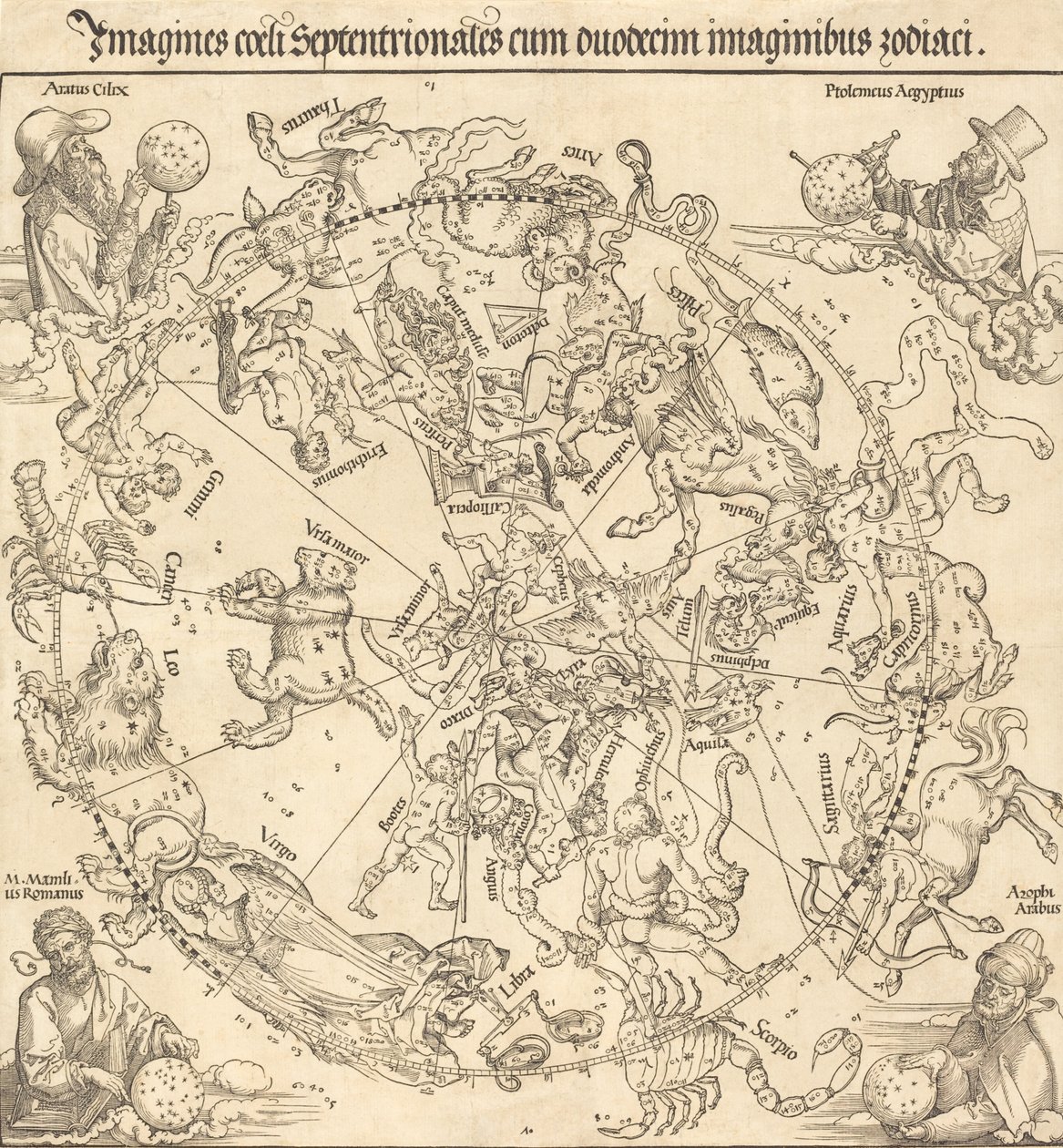 Den nordlige himmelhalvkugle, 1515. af Albrecht Dürer