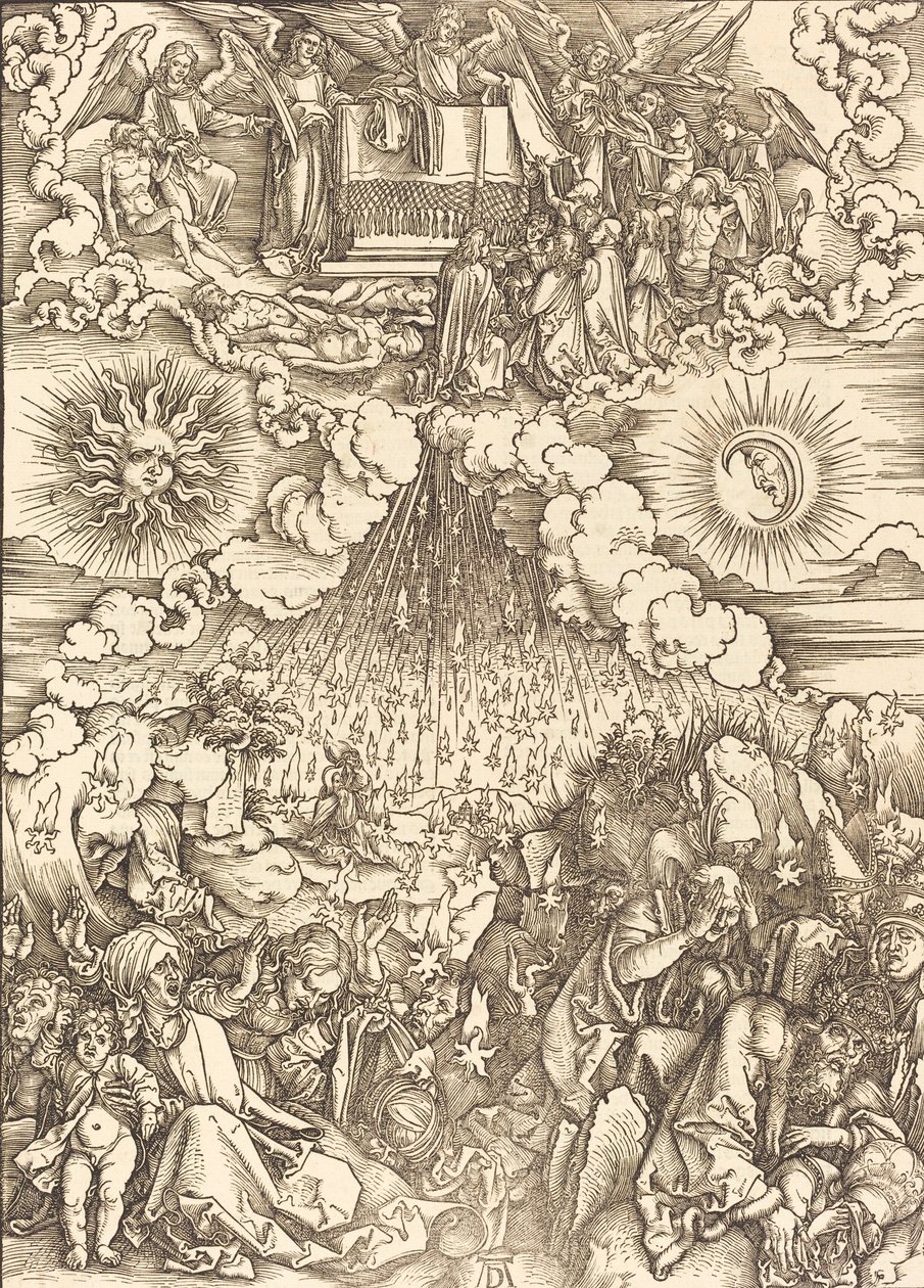 Åbningen af det femte og sjette segl, 1498. af Albrecht Dürer