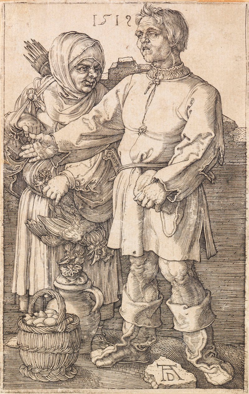 Bonden og hans kone på markedet, 1519. af Albrecht Dürer
