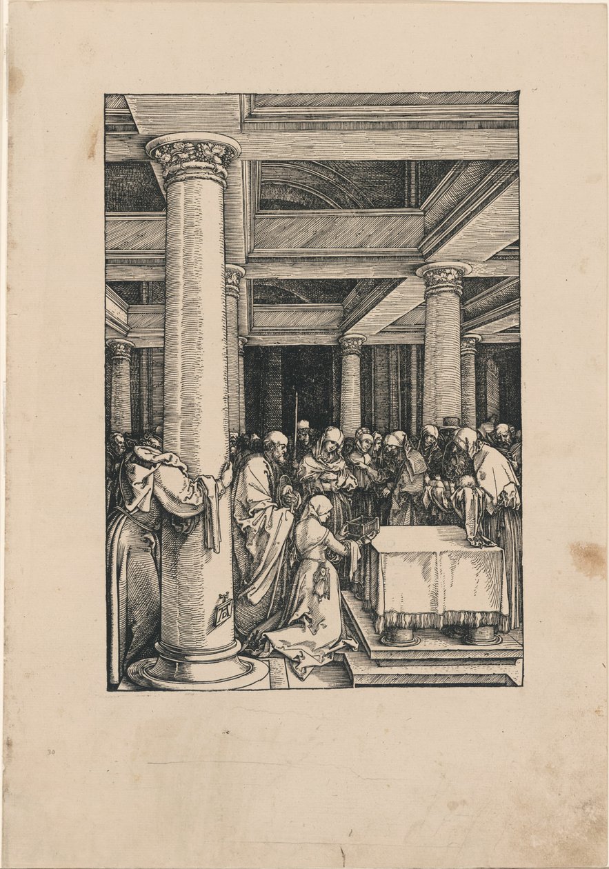 Præsentationen af Kristus i templet, fra Jomfruens liv af Albrecht Dürer