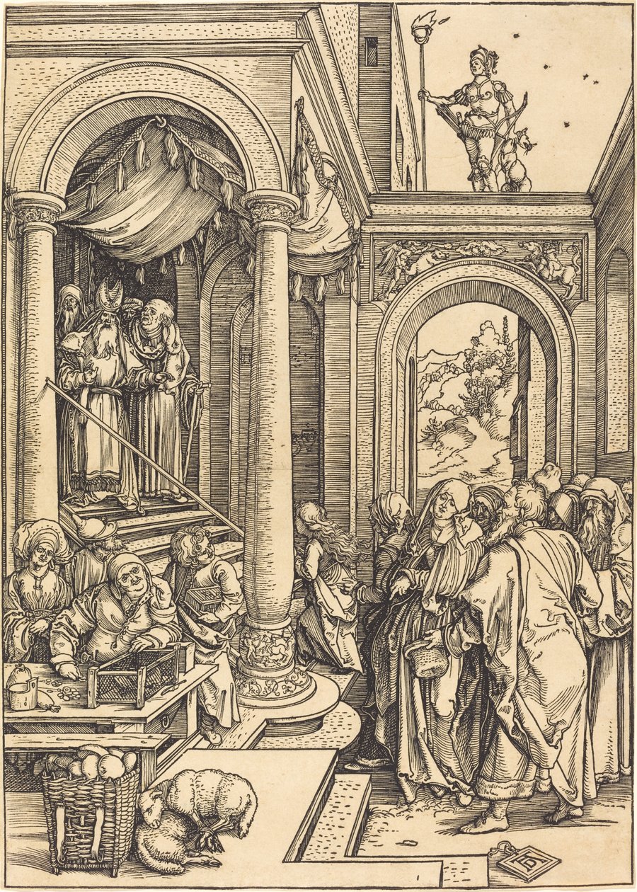 Præsentationen af jomfruen i templet af Albrecht Dürer