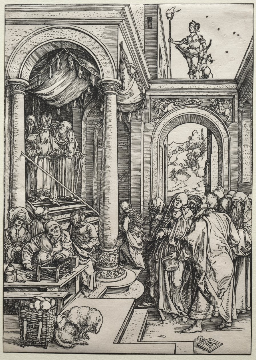 Præsentationen af jomfruen i templet af Albrecht Dürer