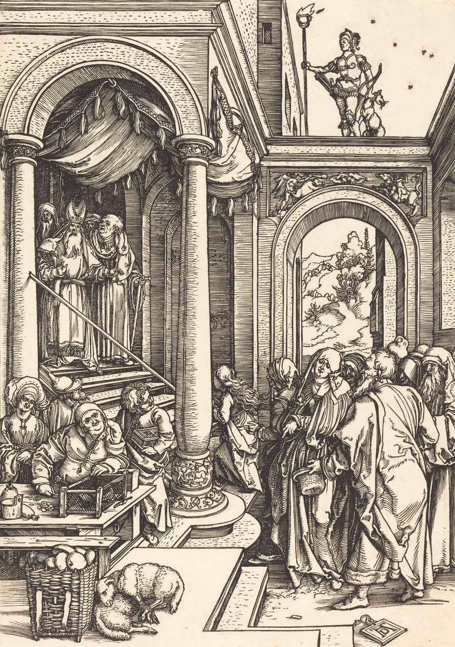Præsentationen af jomfruen i templet, ca. 15021503. af Albrecht Dürer
