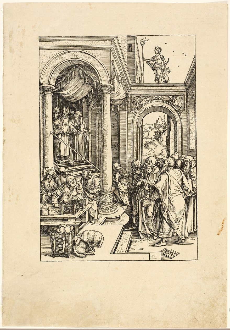 Præsentationen af jomfruen i templet, fra Jomfruens liv af Albrecht Dürer