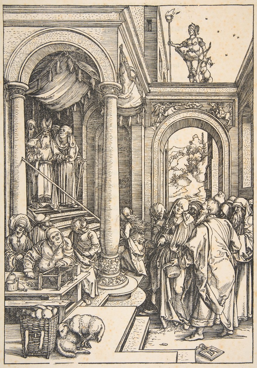 Præsentationen af jomfruen i templet, fra Jomfruens liv, ca. 1503. af Albrecht Dürer