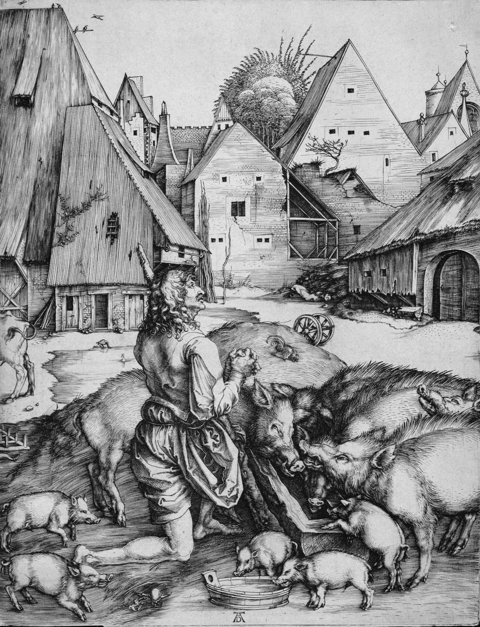 Den fortabte søn blandt svinene af Albrecht Dürer