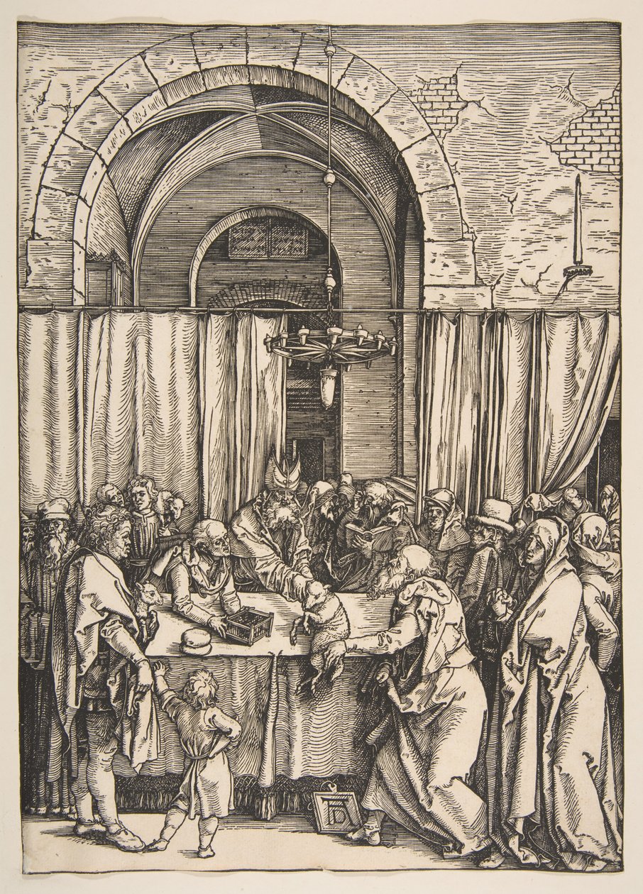 Afvisningen af Joakims offergave, fra Jomfru Marias liv af Albrecht Dürer
