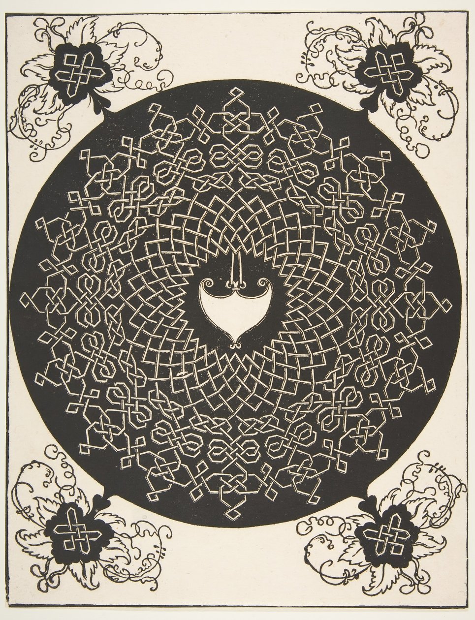 "Den anden knude". Sammenflettet Roundel med et Amazon-skjold i midten, 1521 før. af Albrecht Dürer
